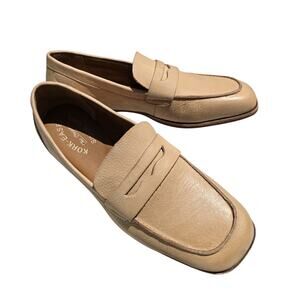 Kork-Ease Womens SZ 7 Pisa Leather Slip On Penny Loafers Tan NWOB